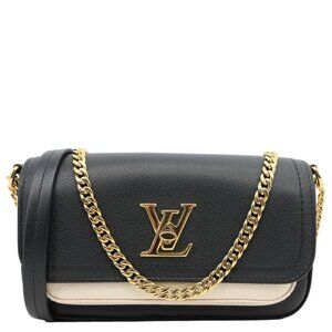 Louis Vuitton  Lockme Tender Pochette Taurillon Leather Shoulder Bag Black